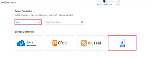 Choose the RESTful Web services in the DATA SOURCES pane