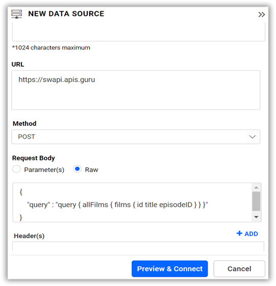 Example screenshot for Query with a example URL