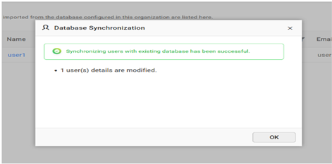 Database Synchronization Notification