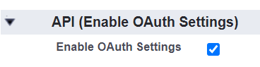 Enabling the OAuth settings