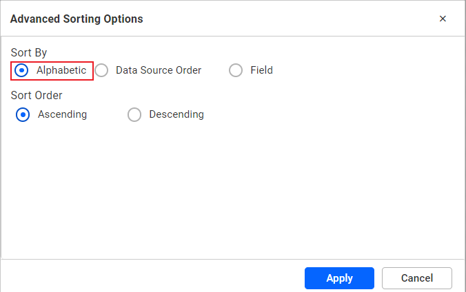 Configuring Alphabetic Order