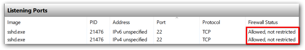 Resmon using run command to check for listening ports