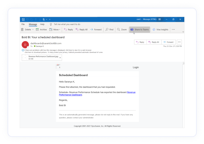 Auto-scheduled reports