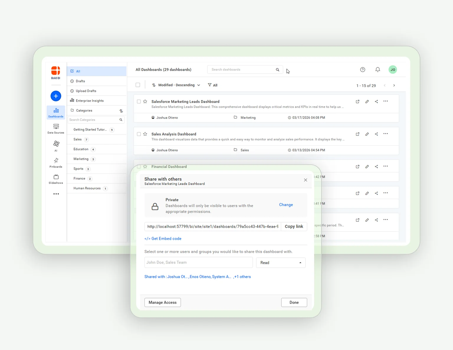 Dashboard Management: Move, Share, & Delete