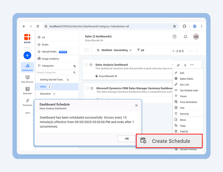 How to Schedule a Dashboard with Parameters