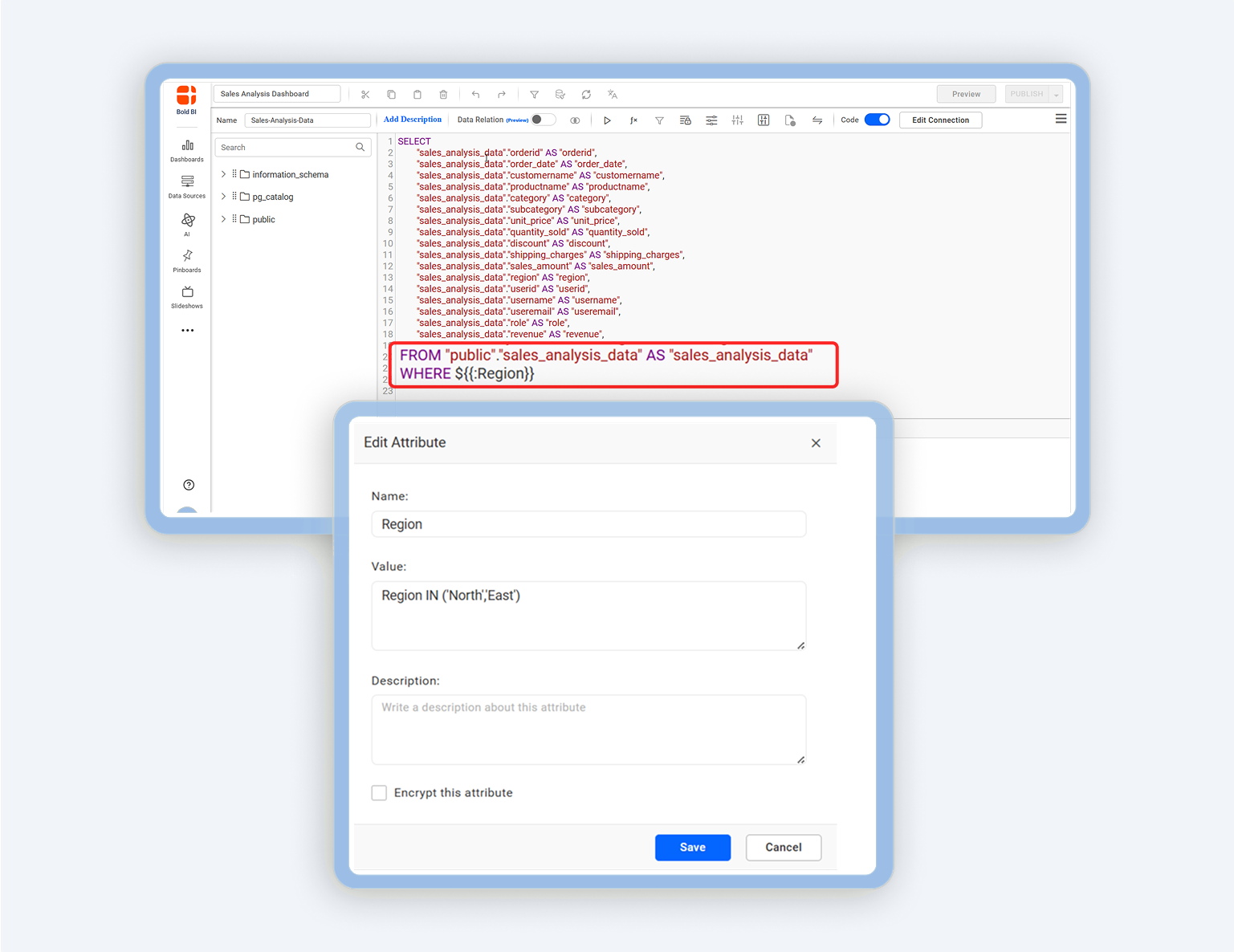 How to Filter Data from Data Sources Using Custom Attributes