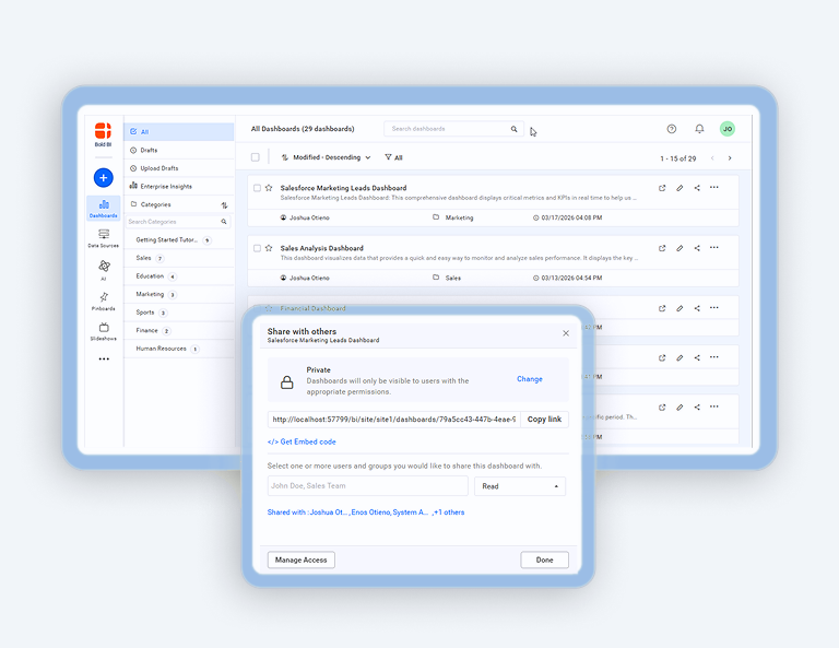 Dashboard Management: Move, Share, & Delete