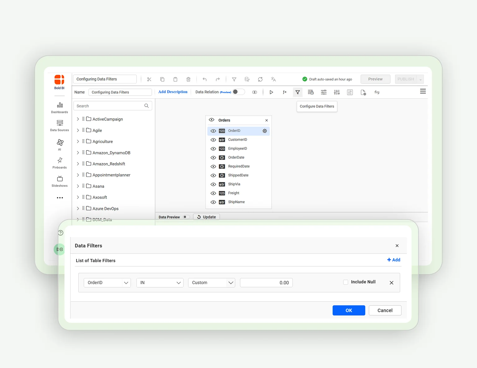 How to Configure Data Filters in Data Sources