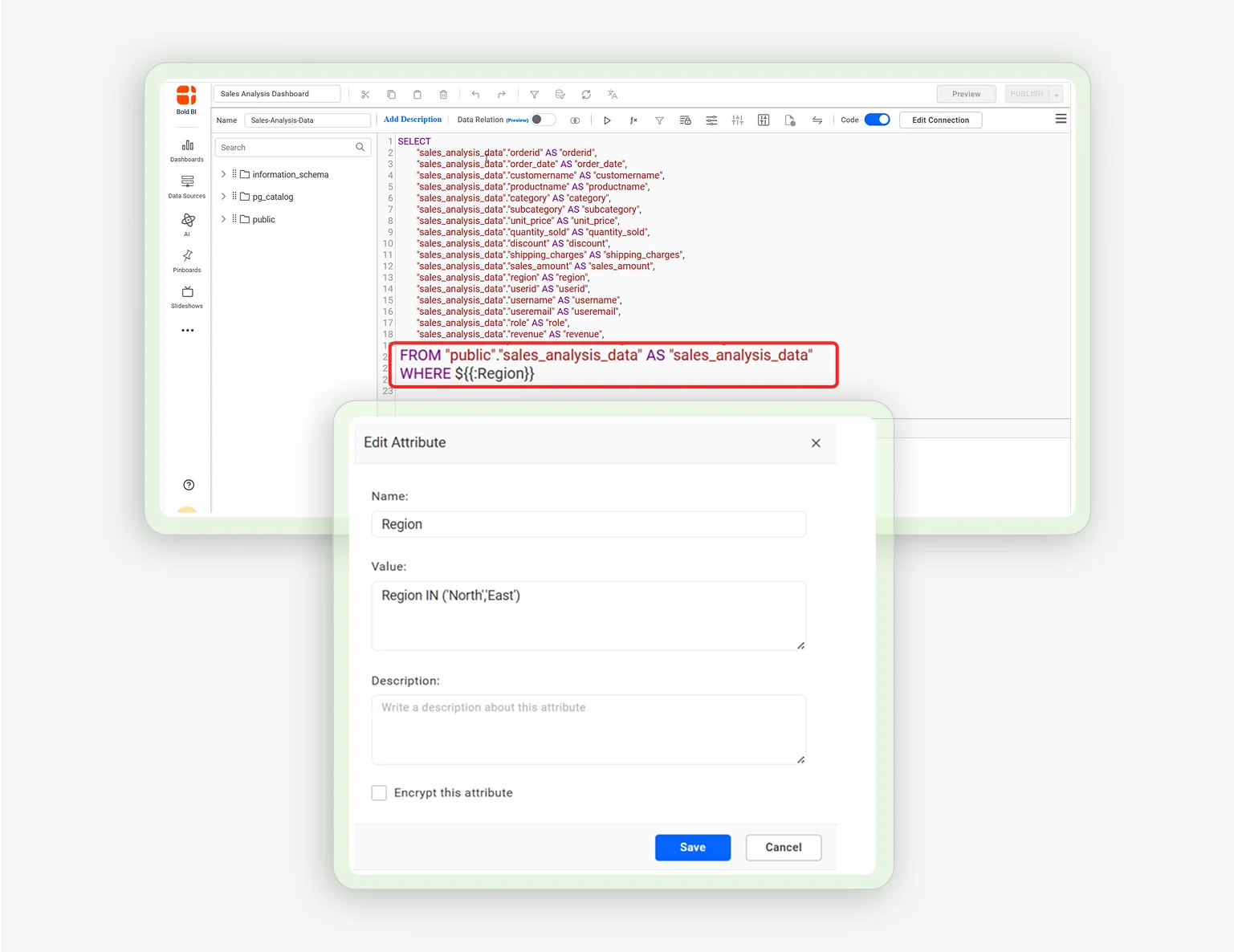 How to Filter Data from Data Sources Using Custom Attributes