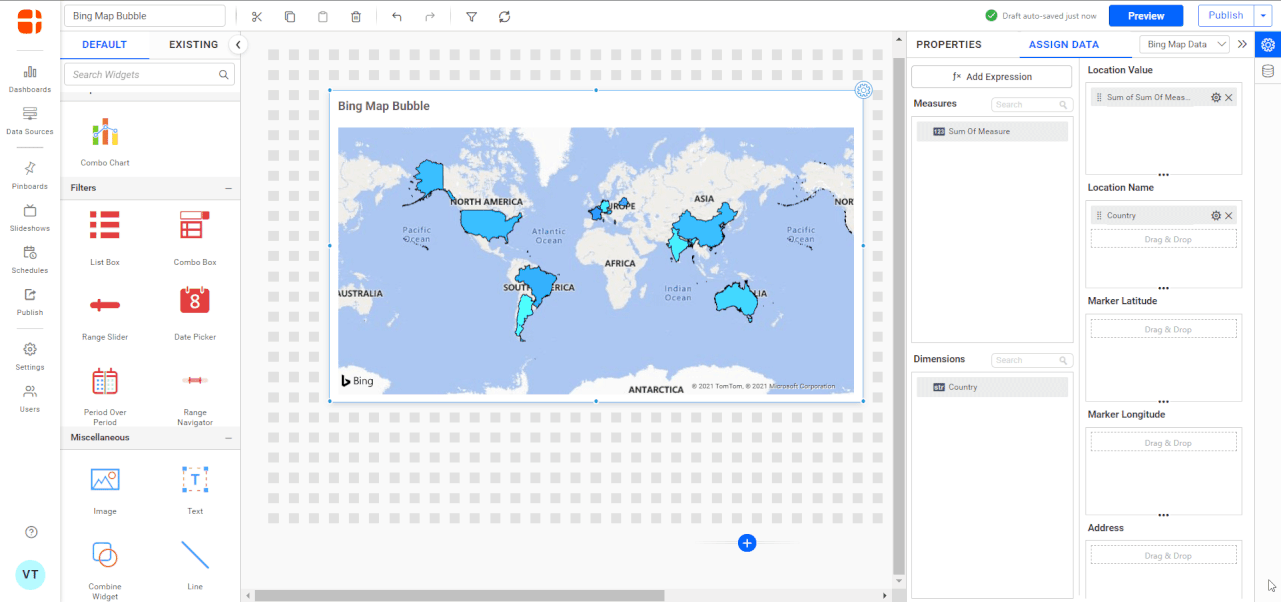 Bing map support bubble shape type