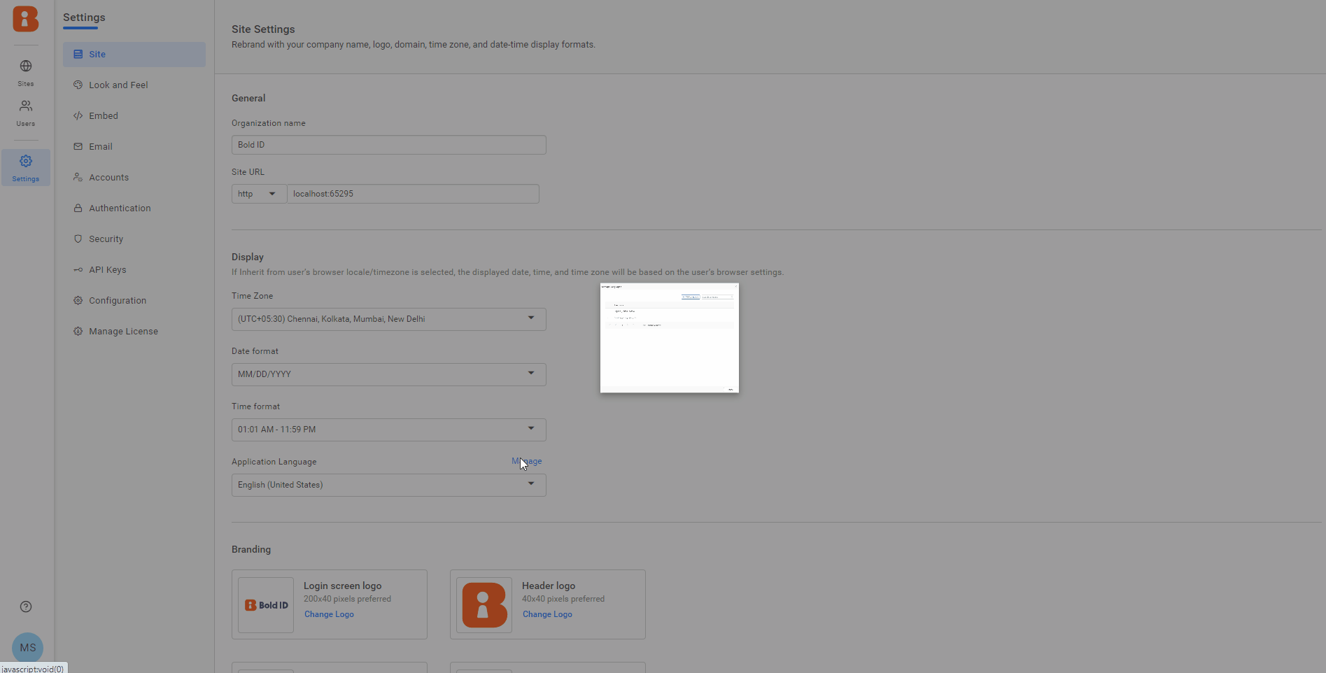 Provided UI to upload and manage localization files